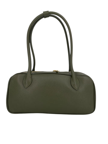 Victoire – Borsa a mano e a tracolla donna in vera pelle italiana con doppi manici rigidi e zip dorata