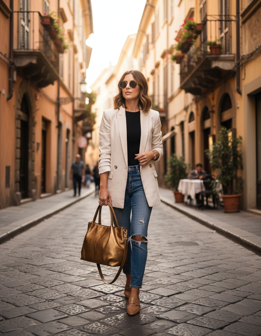 Cristine – Damen-Schulter- und Crossbody-Tasche aus echtem italienischen Kalbsleder
