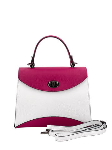 Aurore – Borsa a mano donna in pelle con manico superiore rinforzato e tracolla regolabile