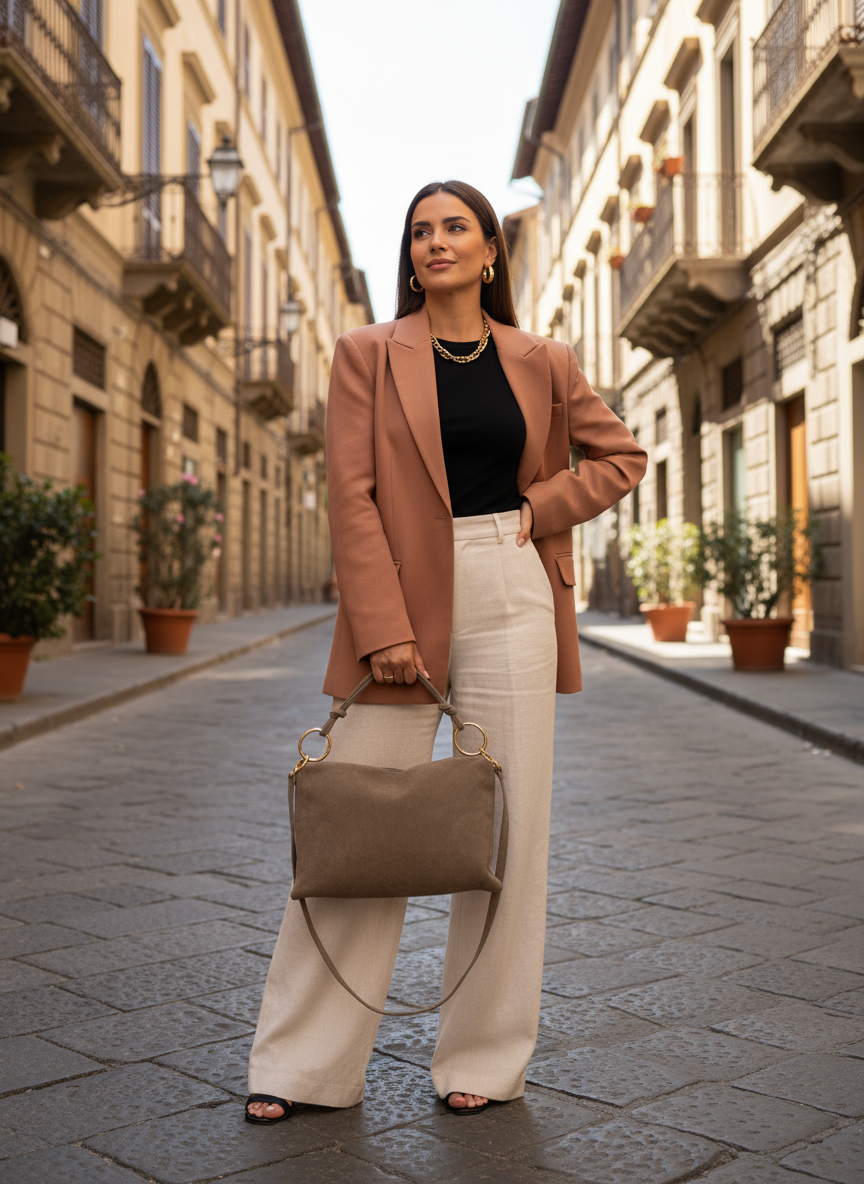 Salome – Borsa a tracolla donna in vera pelle italiana con interno spazioso