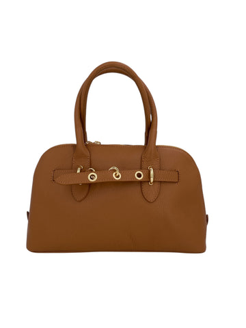 Sidonie – Borsa a mano donna in vera pelle italiana con doppi manici rigidi