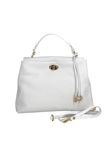 Ludivine Grande – Borsa a tracolla donna in vera pelle italiana con chiusura twist-lock dorata