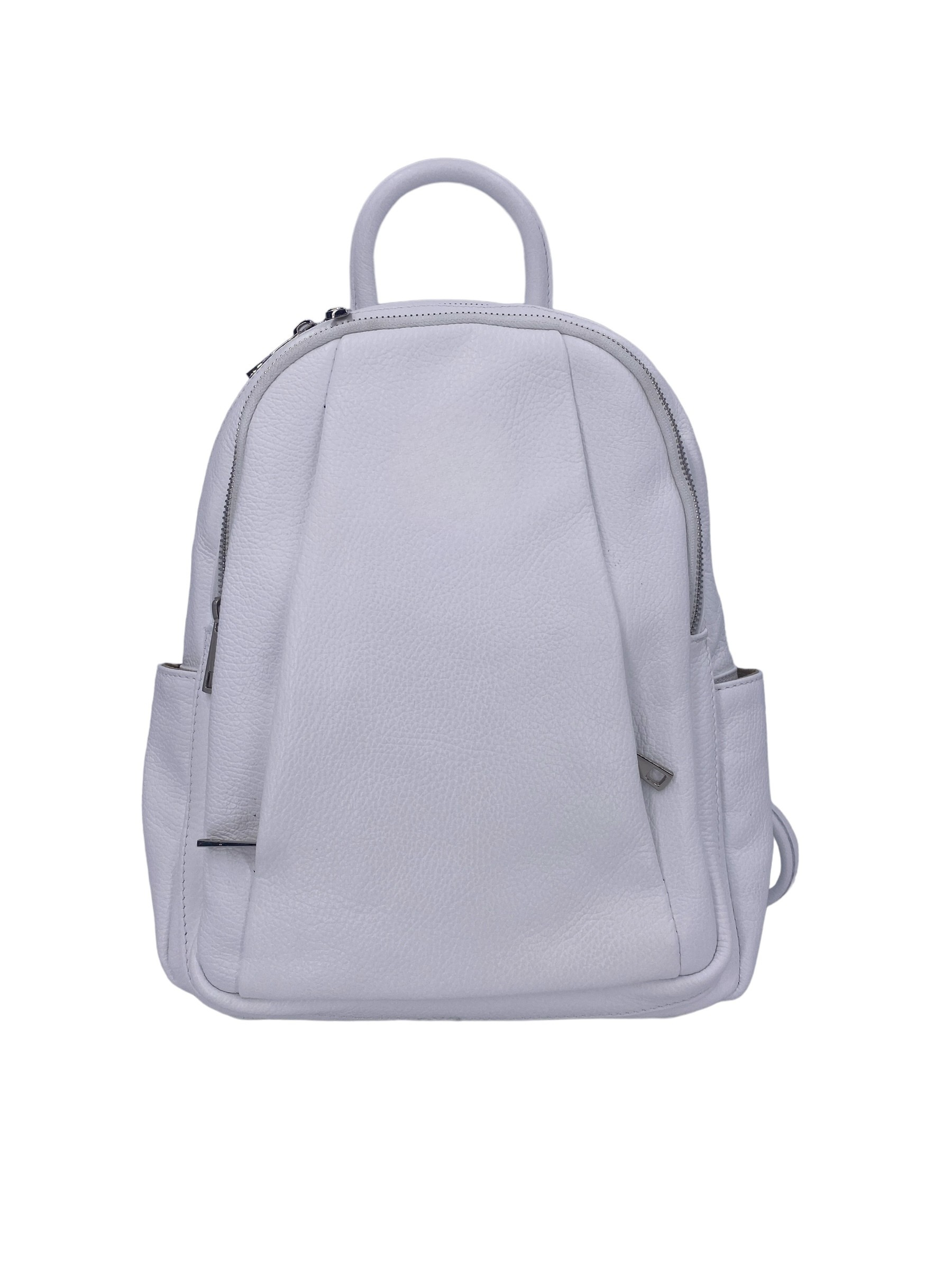 Jolie – Women's backpack in genuine hammered Italian leather with double compartment and multifunctional pockets