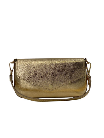 Alexane – Borsa a spalla donna in vera pelle italiana con tracolla a catena dorata