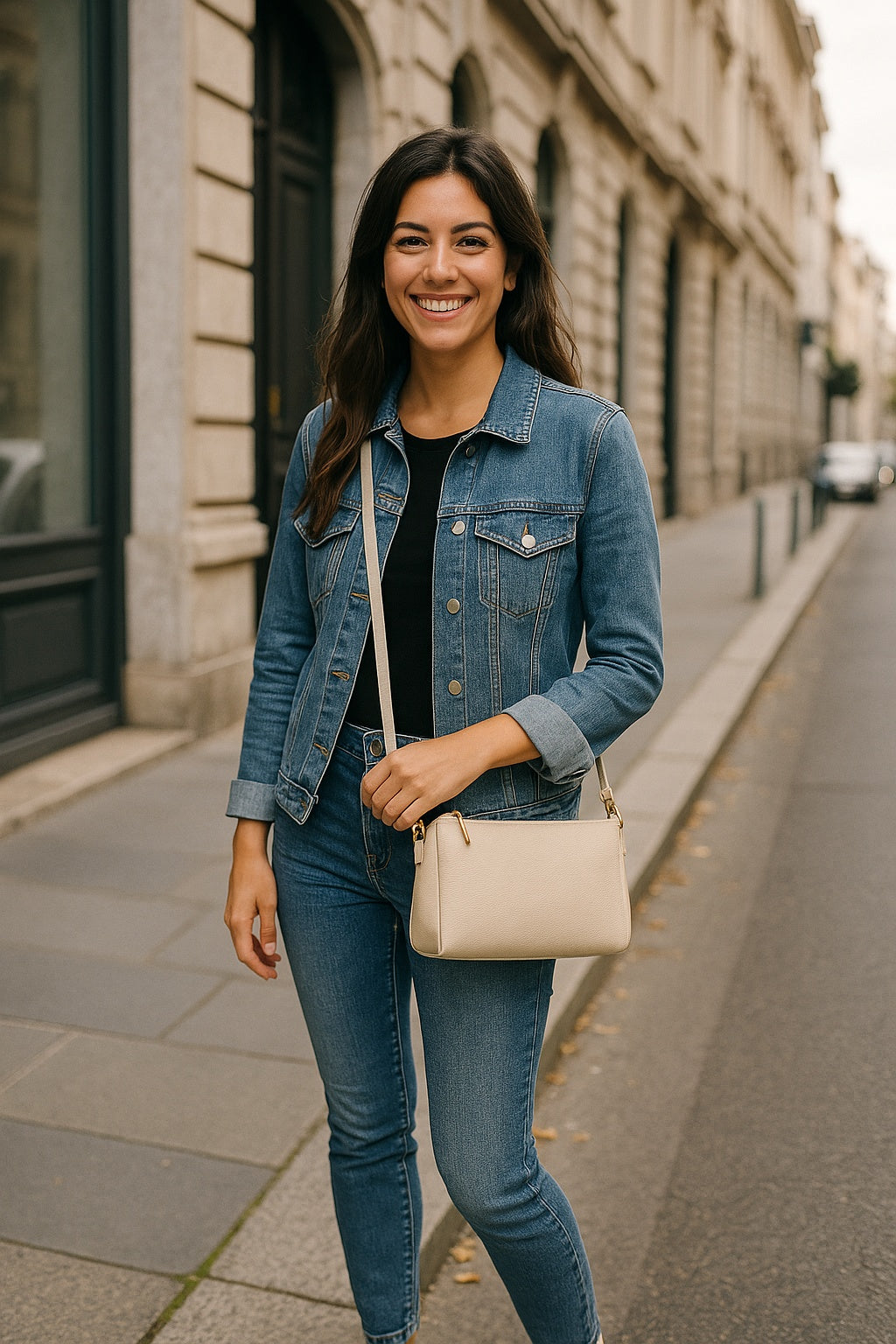 Mia – Borsa a tracolla donna in vera pelle italiana con struttura semirigida