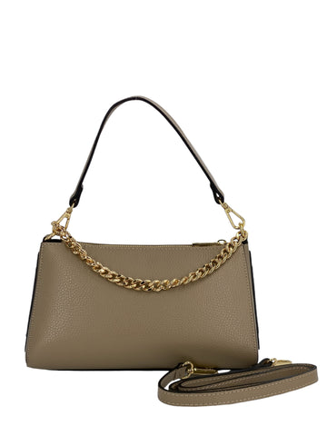 Candide – Borsa a tracolla donna in vera pelle italiana con manico a catena dorata