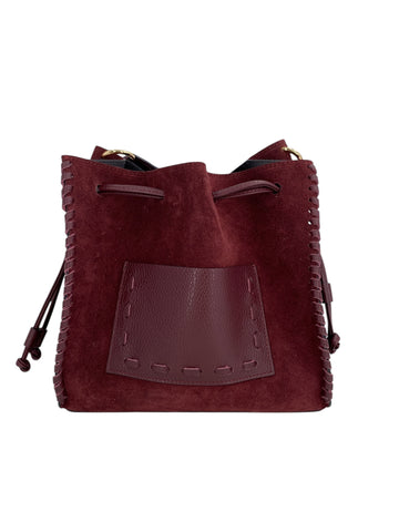 Alix – Borsa a tracolla donna in pelle di vitello e camoscio pregiato artigianale