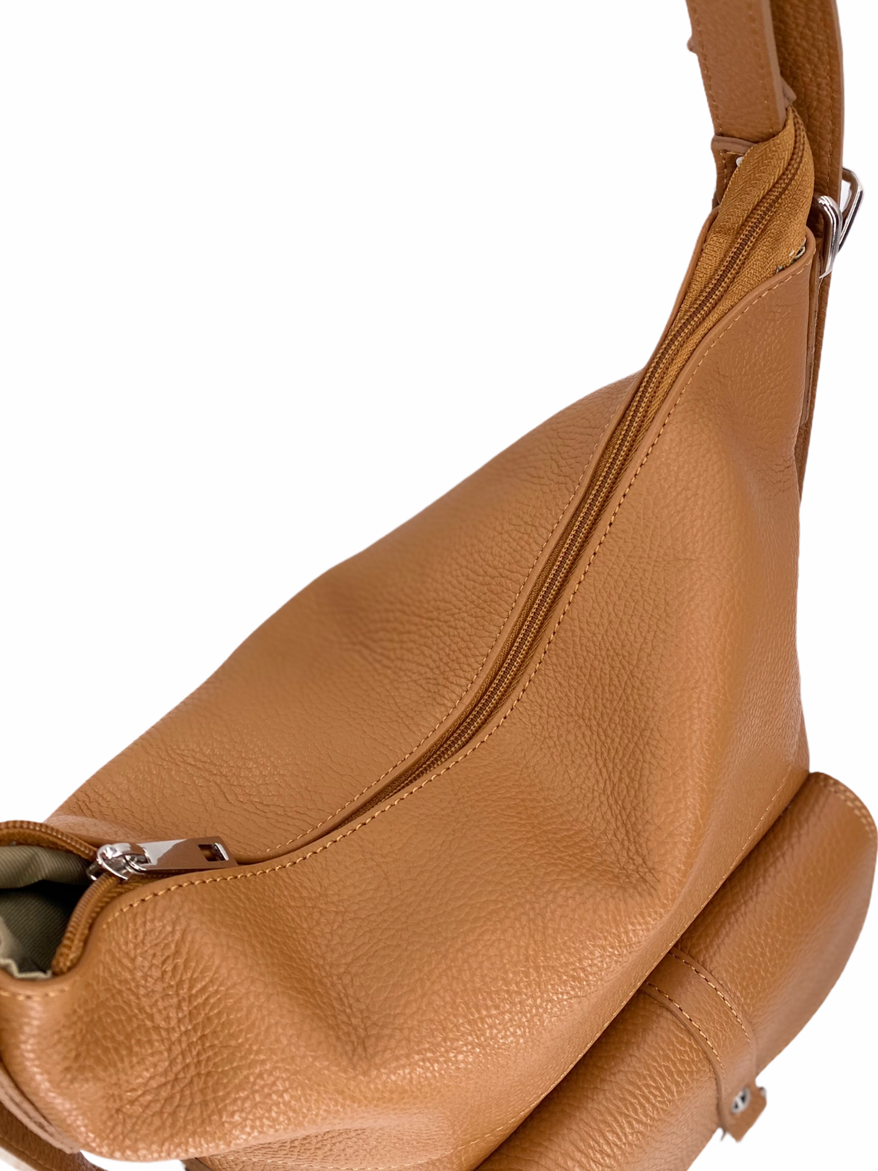 Romy – Borsa in Pelle Trasformabile a Spalla e Zaino