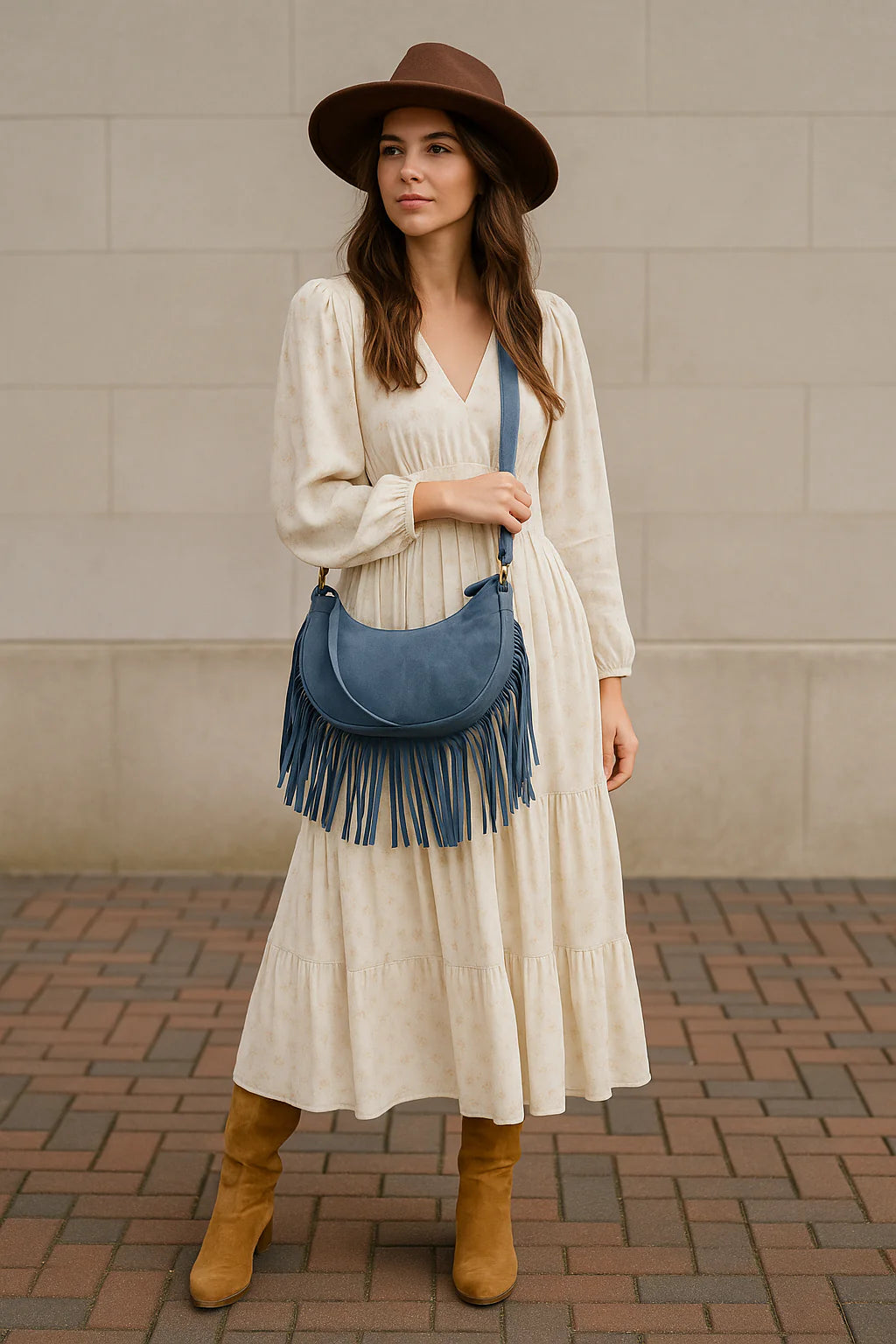 Carine – Borsa a tracolla donna in pelle di vitello italiana artigianale