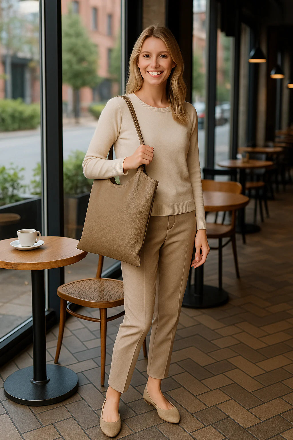 Yvonne – Borsa a mano e a spalla donna in vera pelle italiana con manici doppi rinforzati